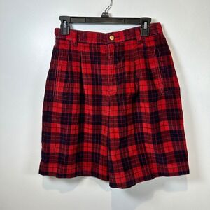 VTG Lizsport Corduroy Plaid Shorts High Waist Vintage Size 10‎ Deadstock